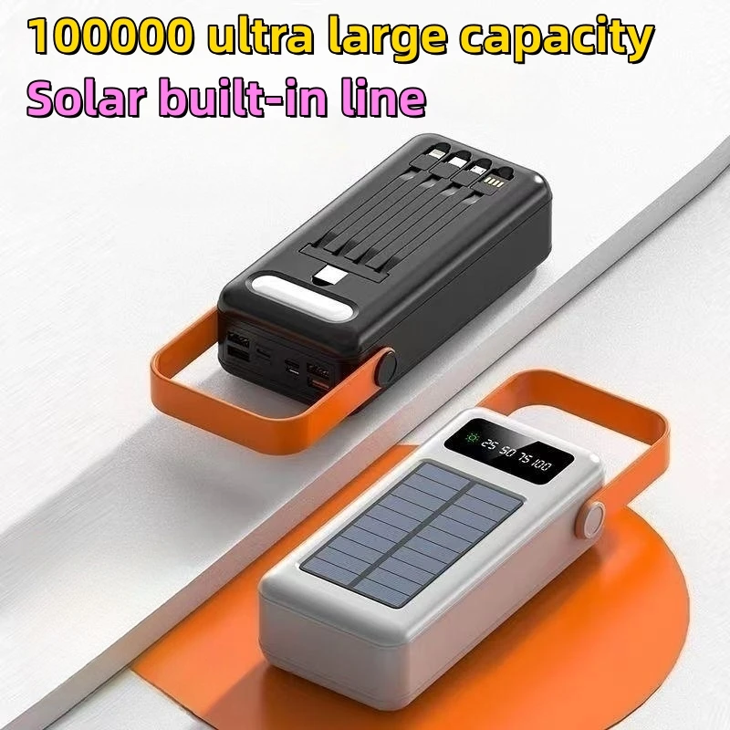 

100000 ultra large capacity outdoor camping solar power charging bank mobile phone durable universal mobile power supply