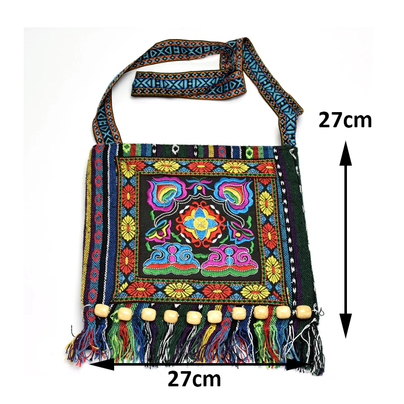 Hmong Vintage ethnische Umhängetasche Stickerei Boho Hippie Quaste Tote Messenger – Detail 20