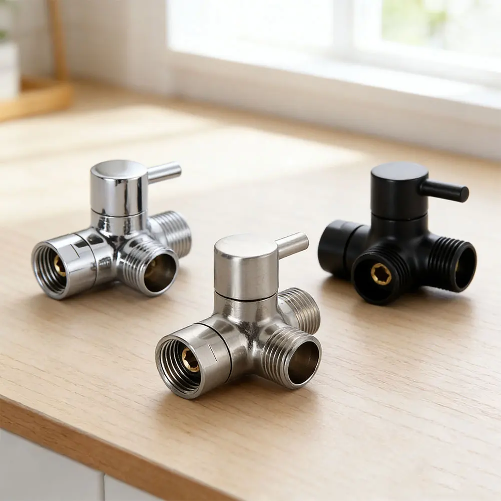 

Metal Shower Arm Diverter For Hand Held Showerhead And Fixed Spray Head G1/2 3-Way Bathroom Diverter Replacement Part