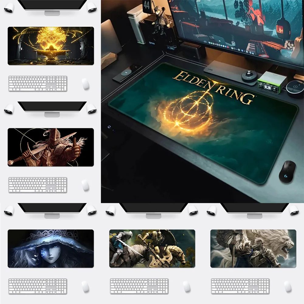 

EldenS R-RingS Mousepad HD Printing Computer Gamers Locking Edge Non-slip Mouse Pad XXL90x40cm Keyboard PC Desk Pad