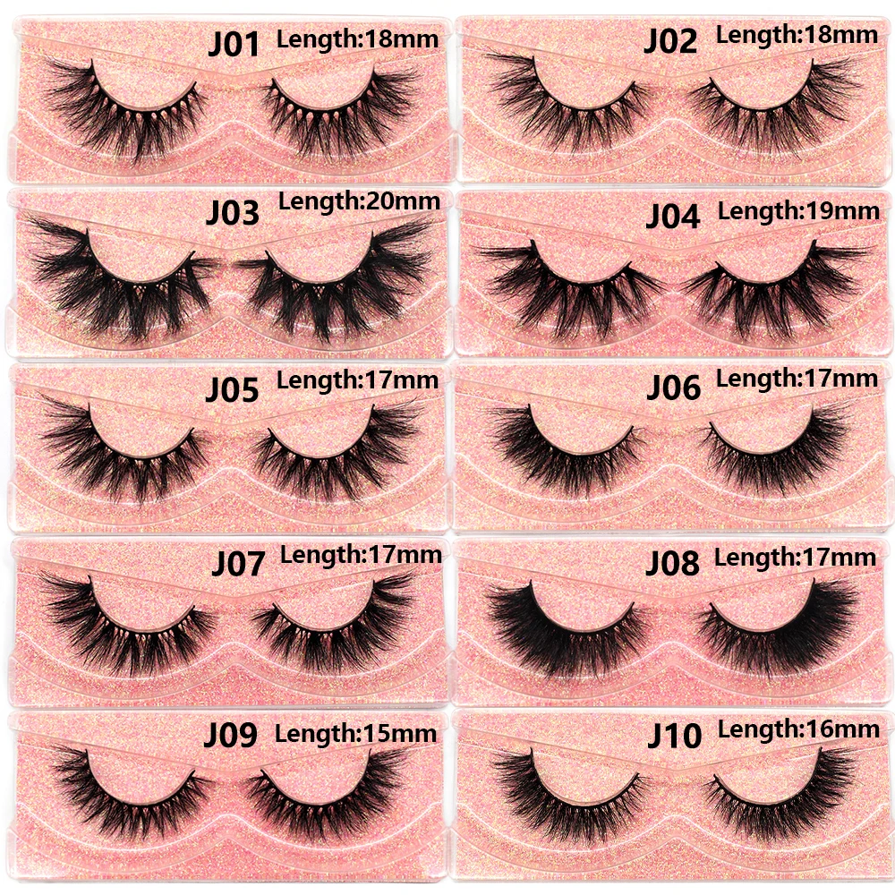 Großhandel Nerzwimpern 3D Flauschige Wispy 12mm-20mm Wimpern Natürliche Weiche Flauschige Falsche Wimpern 500 Stile Verfügbar – Detail 11