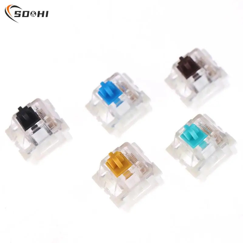 10 teile/los mechanische tastatur schwarz blau braun rot schlüssel schalter für ciy buchsen smd 3pin dünne pins kompatibel mit mx schalter