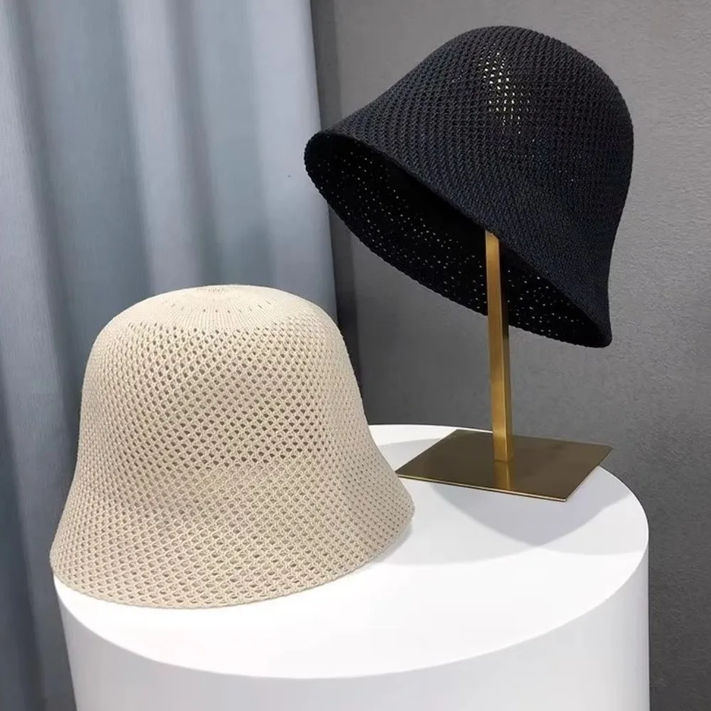 

Retro Wide Brim Hollow Fisherman Cap Solid Color Mesh Sunshade Bucket Hat Portable Breathable Sun Beach Hat Travel