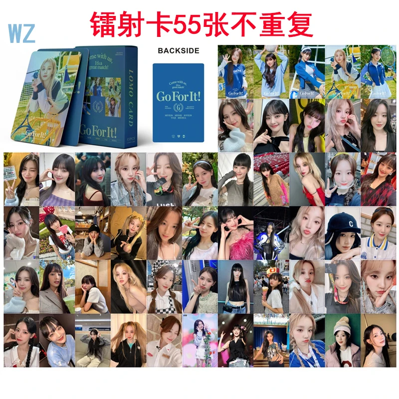 55pcs/set KPOP GIDLE LaserCard Album 2024 Season's Greetings LOMOCard MEIYEON Minnie Song Yuqi Soyeon SOOJIN Photo Card Postcard