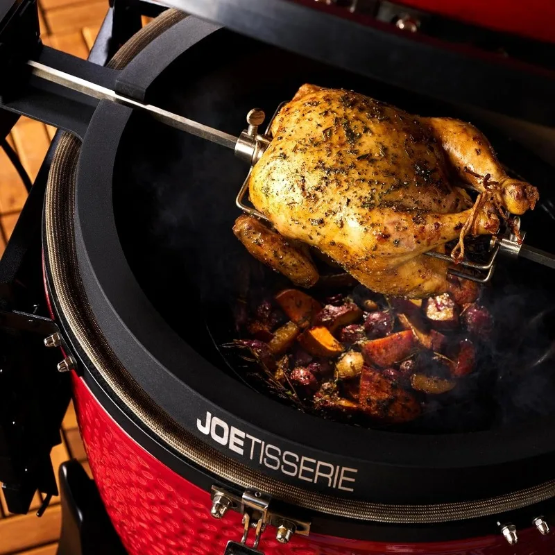 Joetisserie-ステンレス鋼のロティサリーアクセサリーアタッチメント、クラシックジョーグリル、最大50ポンドの食品、18インチのスピットロッド