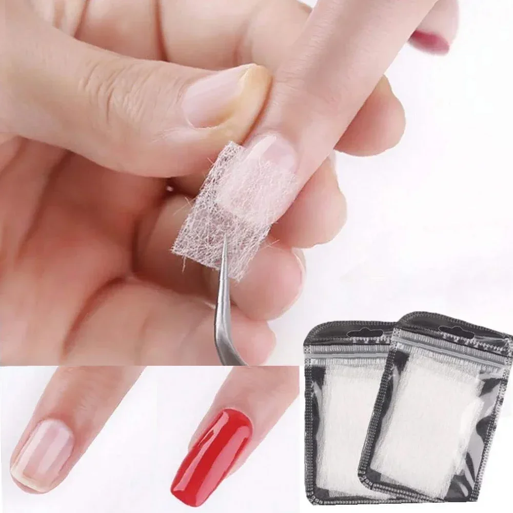 Extensión de seda con forma de fibra de vidrio, sedas no tejidas, 10/20/50 Uds., construcción de manicura de uñas, Gel UV, puntas acrílicas francesas, herramienta artística para uñas