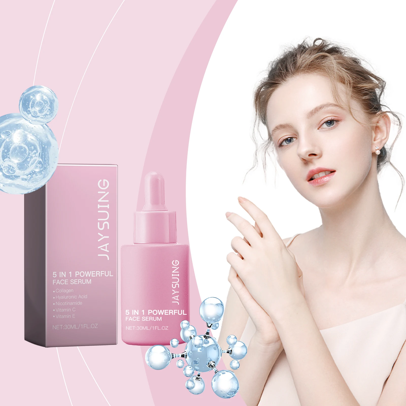 

5 in 1 Firming Essence Reduce Fine Lines Enhance Skin Elasticity Repair Barriers Brighten Skin Tone Moisturizing Facial Serum