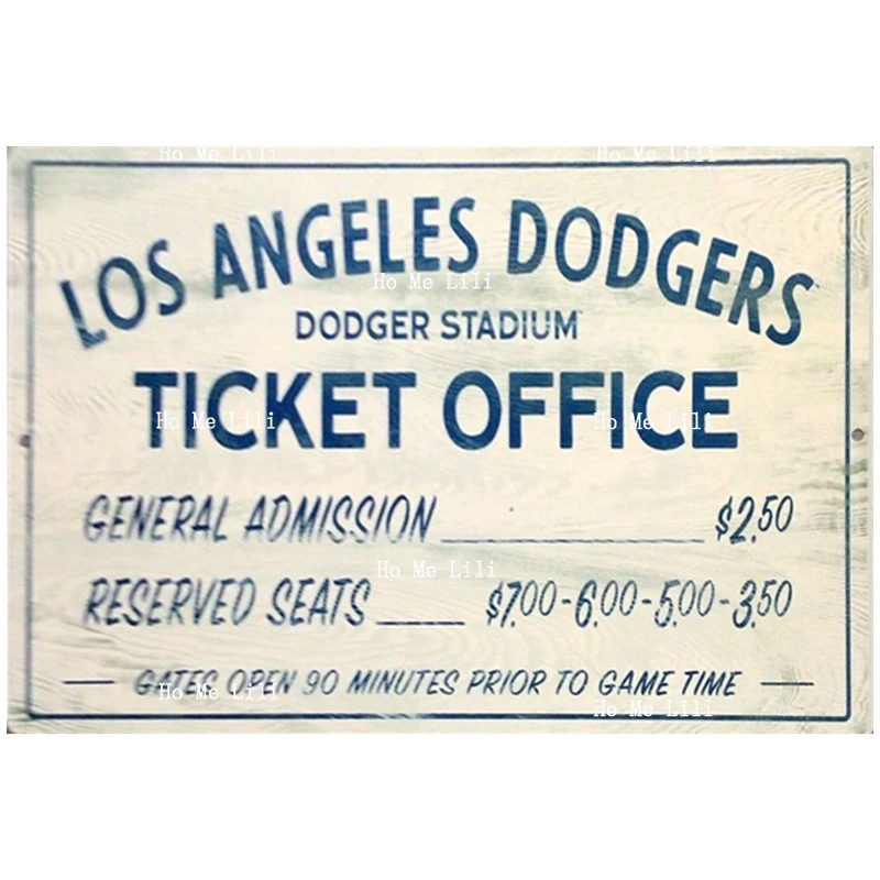 Металлический знак Los Angeles Dodger для стадиона, билета, офиса, для мужской пещеры и бара, Декор стен для гостиной