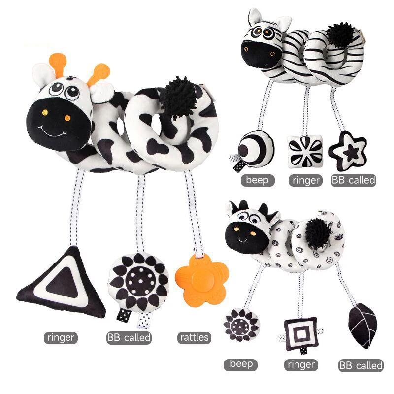 New Baby Crib Hanging Rattles Toys Cute Activity Spiral Crib Stroller Car Seat Travel Toys Early Education Toy for Toddler Gifts