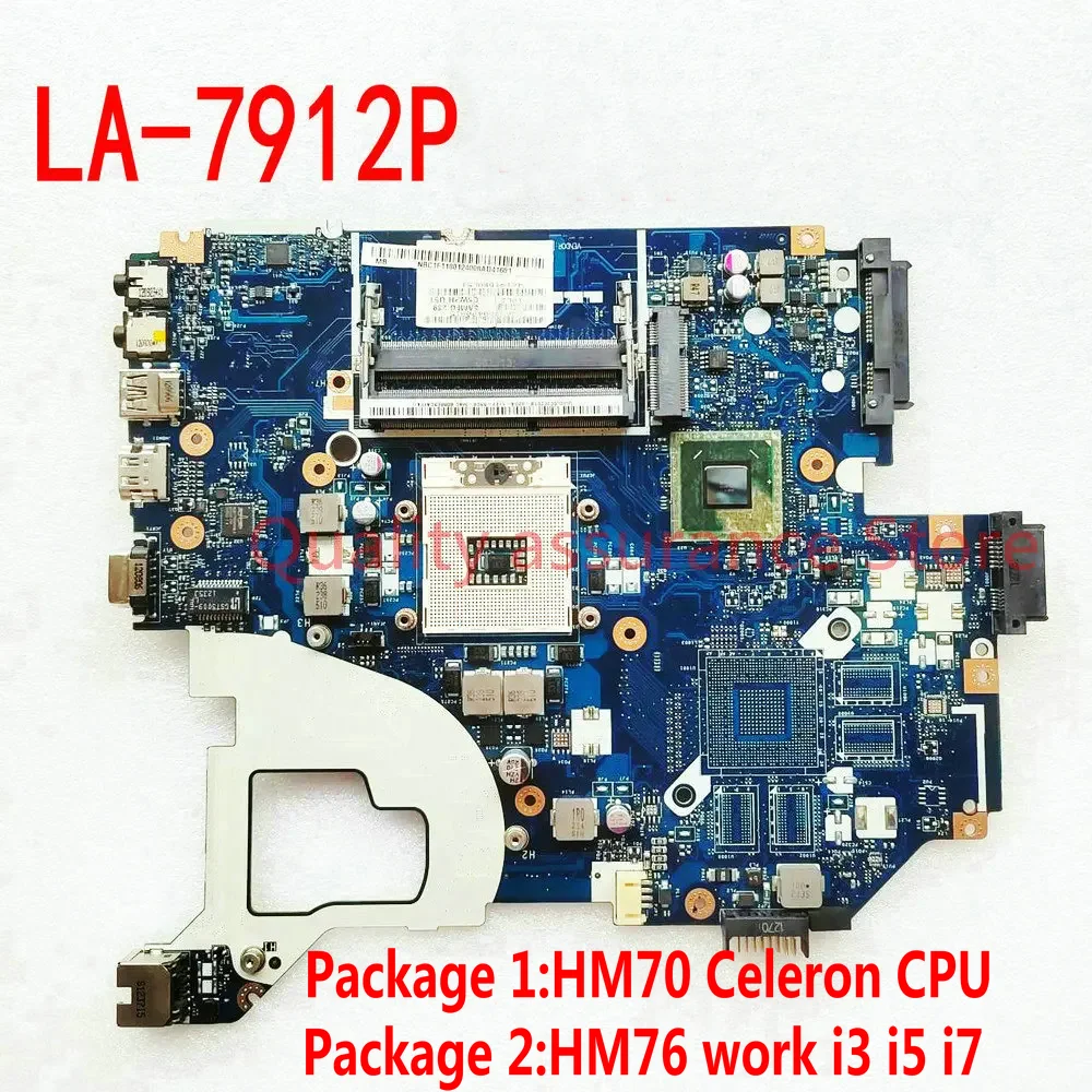 Q5WV1 LA-7912P For Acer Aspire E1-571G V3-571G V3-571 E1-531 Laptop Motherboard Q5WVH LA-7912P HM70 HM77 DDR3 100% Test Work