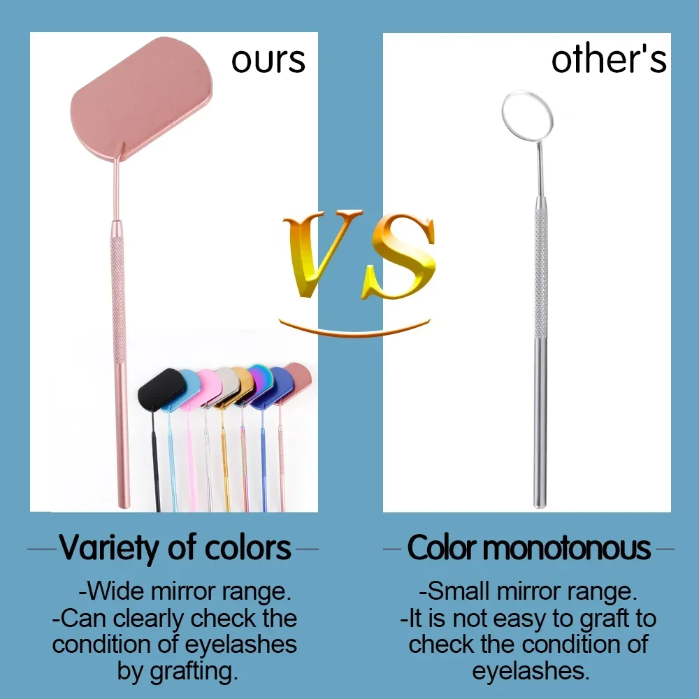 Specchio grande controllo ciglia finte ciglia specchio per trucco ingranditore in acciaio inossidabile specchio per bocca dentale forniture per estensione ciglia