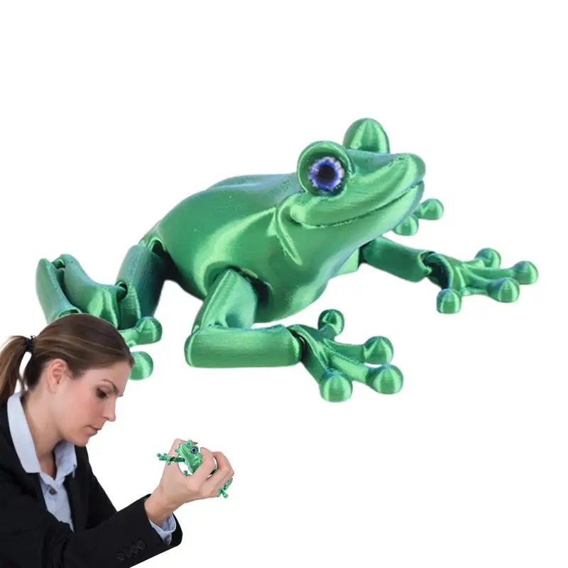 Frog Action Figure Movable Joints Action Figure Frog Figurine Rotatable Frog Toys Adults Fidget Toys Frog Sculpture Flexible