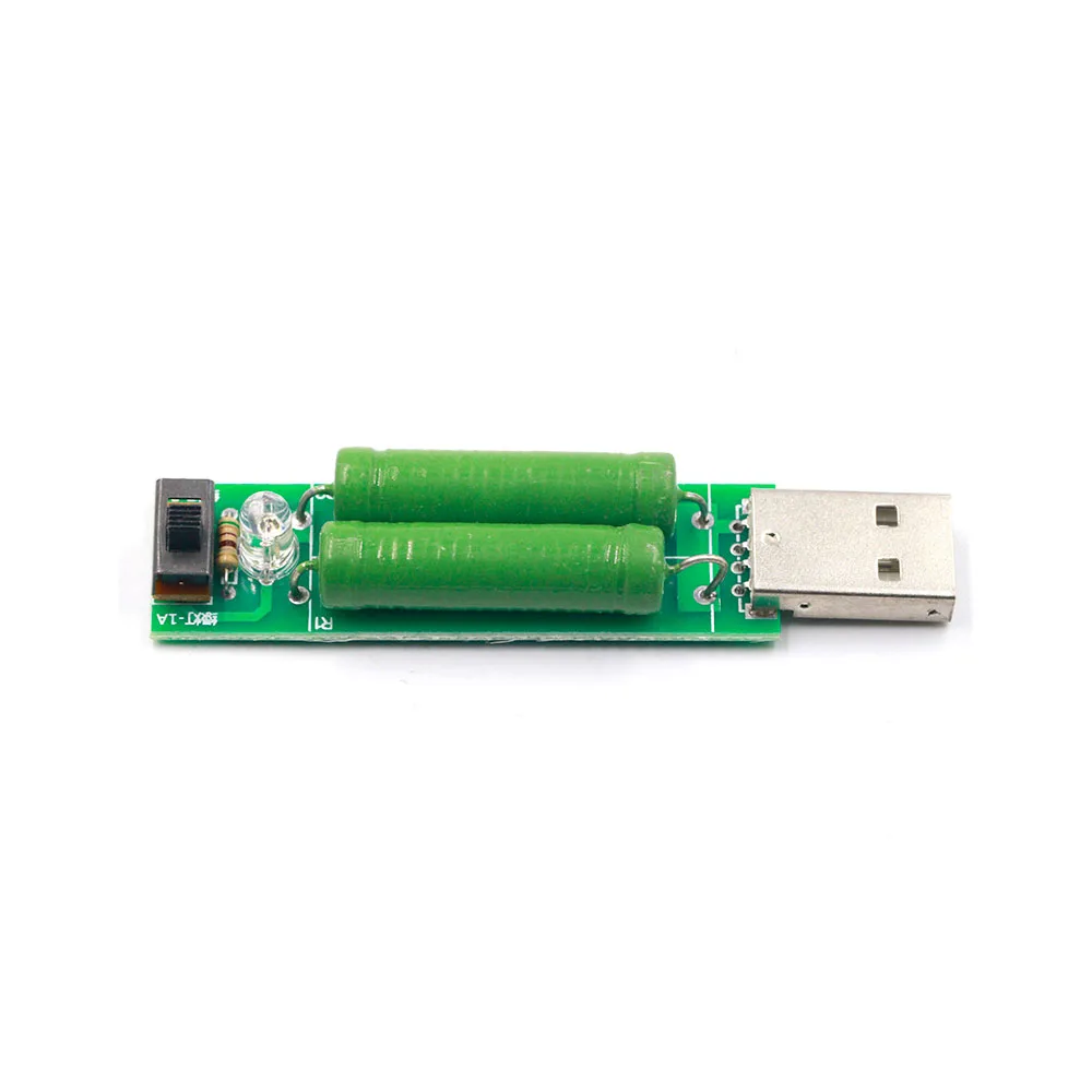 Mini USB Discharge Load Interface Resistor Load Tester 2A/1A with Switch Current Detector Aging Resistor Module 1A/2A Testing