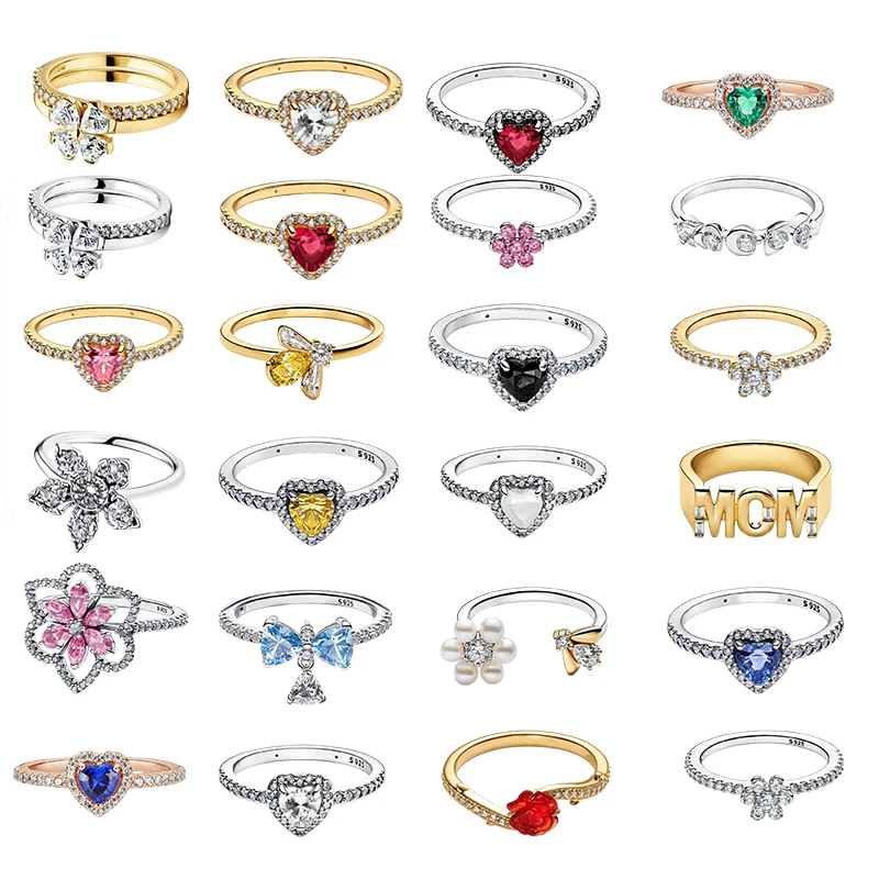 

S925 zirconium ring - heart-shaped fashionable jewelry - ideal gift for mothers' day for women