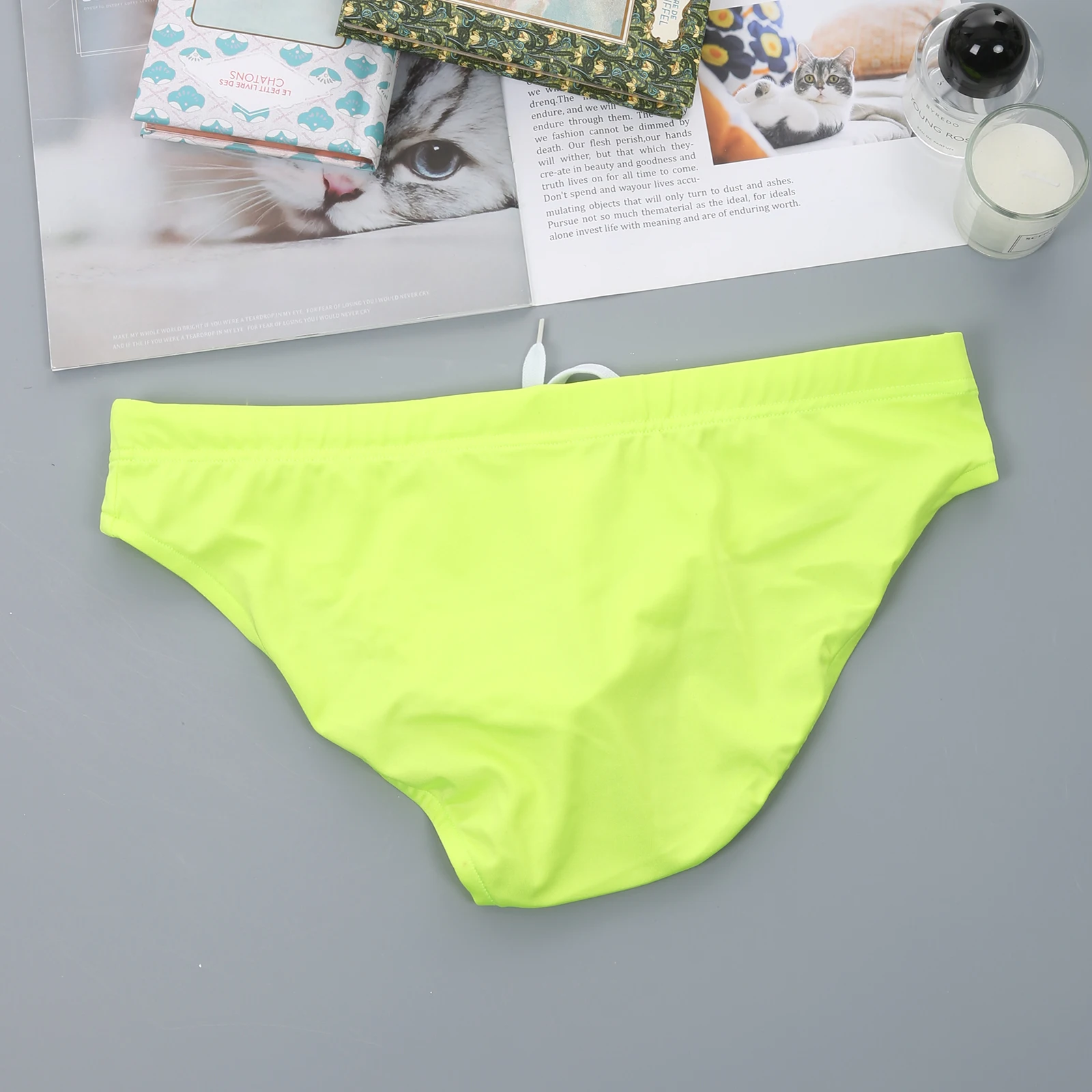 Herren-Slips mit niedriger Taille, Bikini-Unterwäsche mit Kordelzug, sexy Unterwäsche, weiche U-förmige Unterhose, lässiger Slip, klassisch für den Alltag – Detail 17