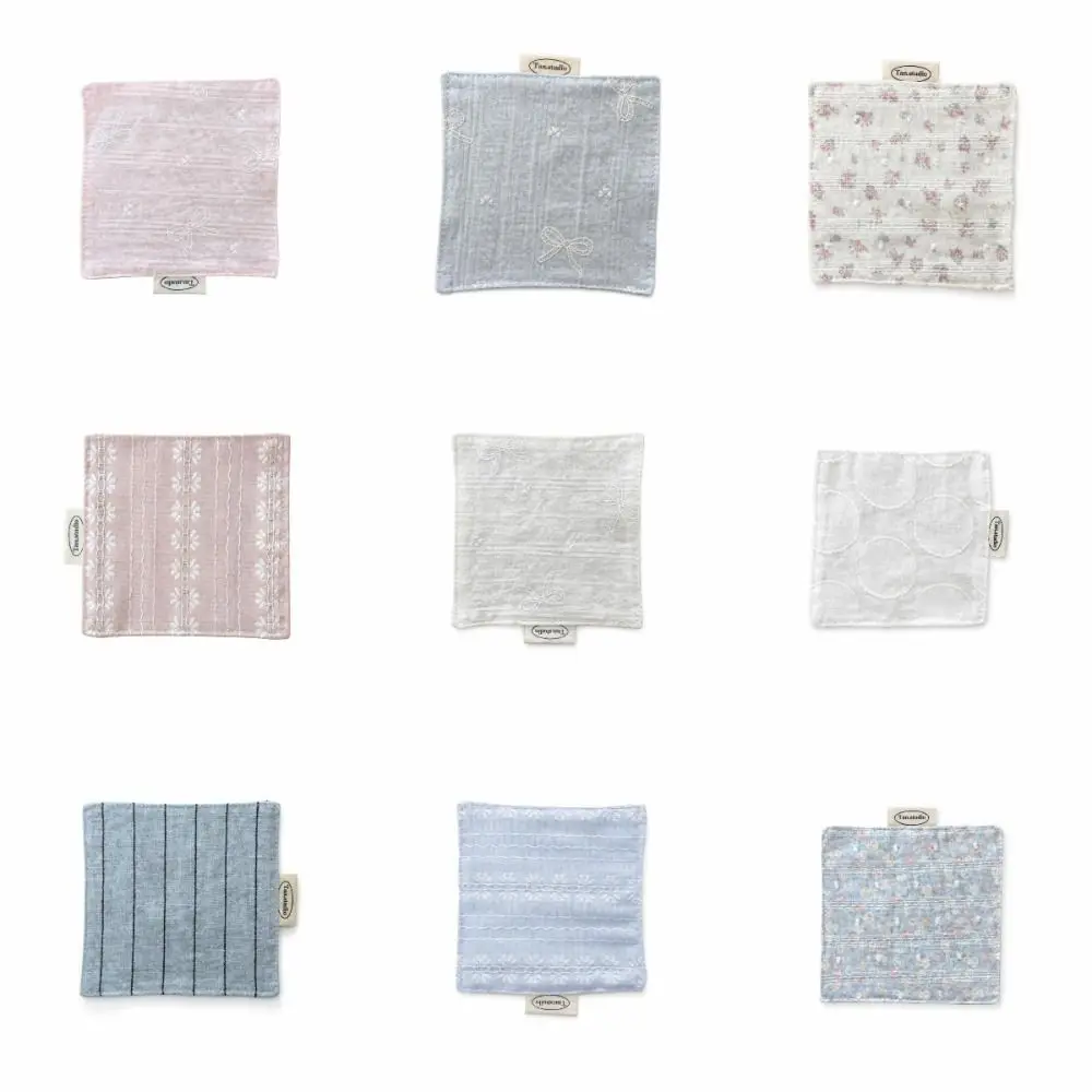 New Floral Cotton Coaster Stripe Series Bowknot Table Placemat Embroidery Non-Slip Western Food Mats Table Decoration