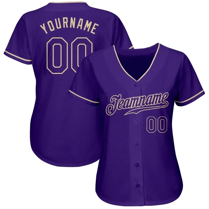 Purple Series Custom Baseball Jersey Men and Women Section Shirt 3D Printed Shirt Casual Team Shirts