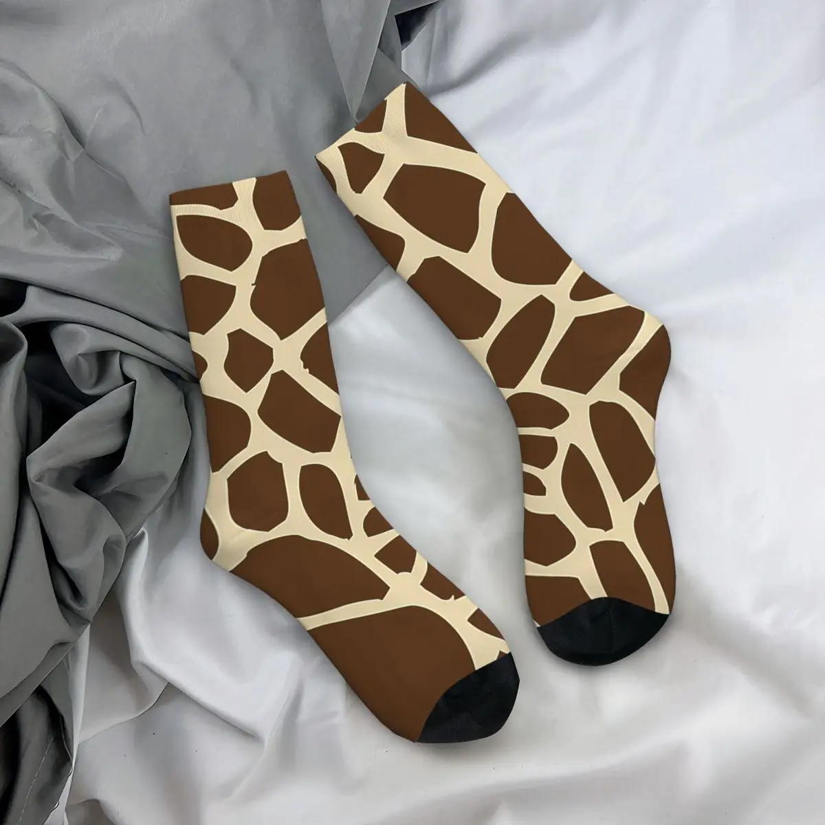 Winter Warm Crazy Design Unisex Giraffe Skin Pattern Socks Animal Spot Non-slip Middle Tube Socks