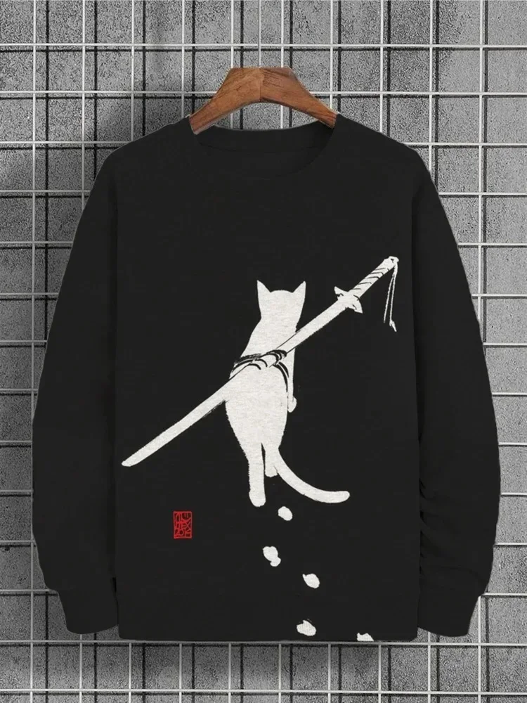 New Samurai Men's Hoodie Fox Pullover 3D Animal Print Pattern Sweatshirt Autumn Men's Clothing Fashion Oversized Men's Wear