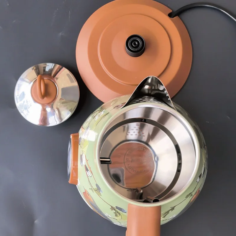 Bollitore elettrico retrò da 1850 W / 1,7 L con display della temperatura Bollitore bollente in acciaio inossidabile 304 Spegnimento automatico Teiera Utensili da cucina