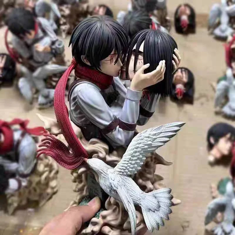 hot-anime-figures-attack-on-titan-eren-jaeger-mikasa-ackerman-action-22cm-statue-one-last-kiss-model-collect-desk-decor-toys