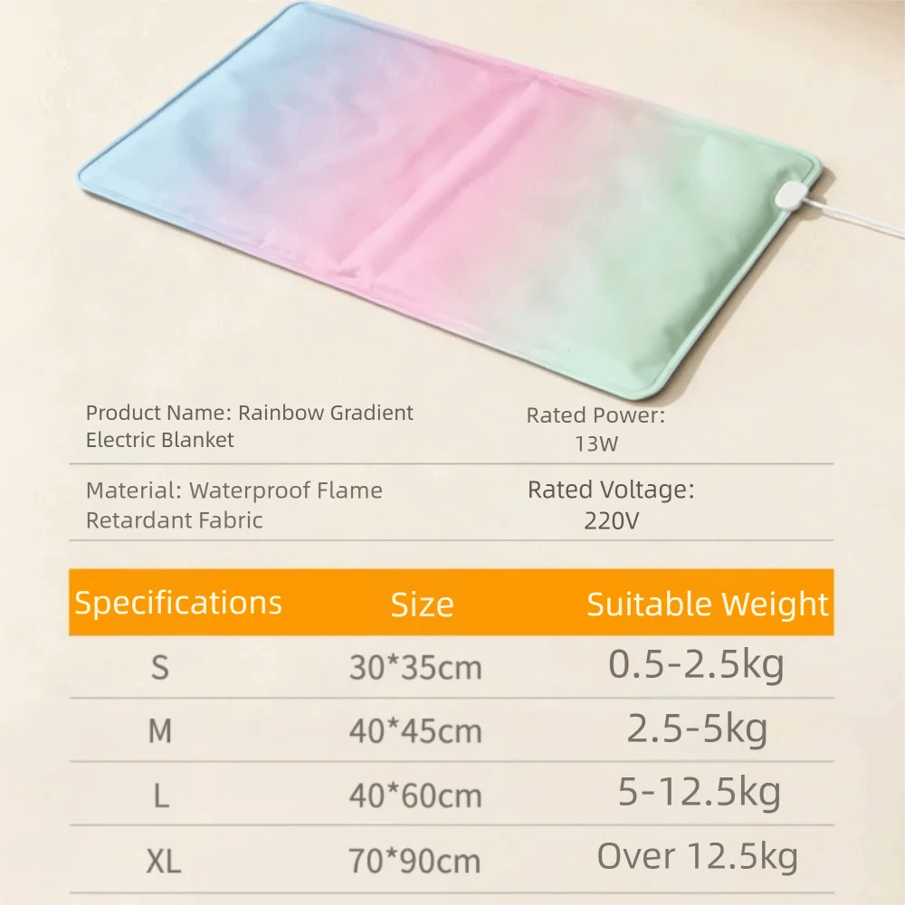 Waterproof Pet Electric Blanket Anti-scratch Warm Cat Electric Heated Pad Thermostat Control Cartoon Pattern