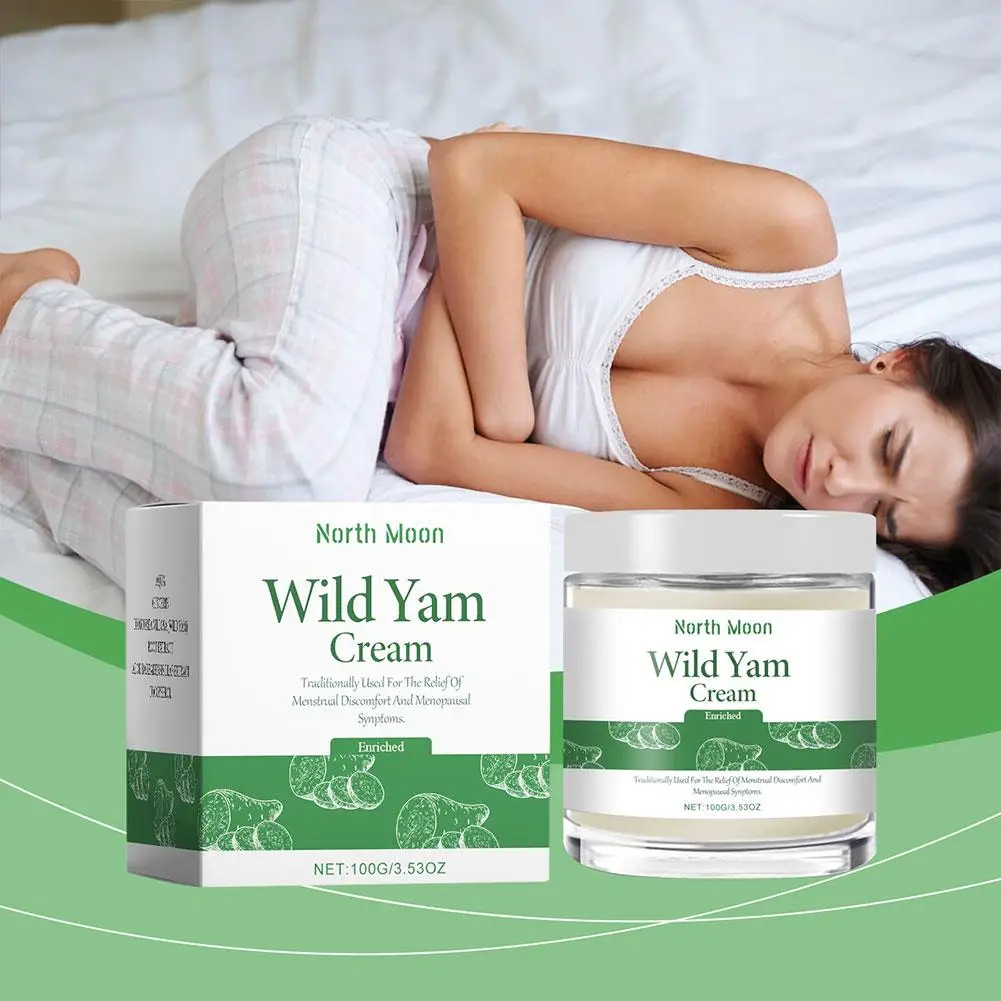 Wild Yam creme para aliviar a fadiga, melhorar Menstrual, Pneuma, nutrição profunda, melhorar o desconforto da pele, cuidados do abdômen