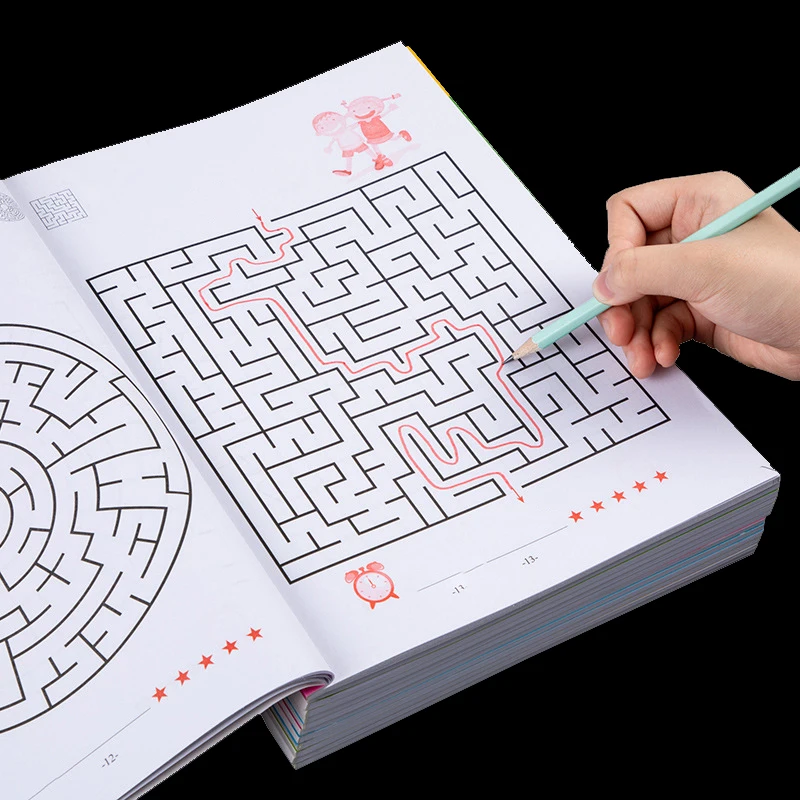 Children's learning guide book, early learning maze puzzle book-concentration training game, early education maze training books