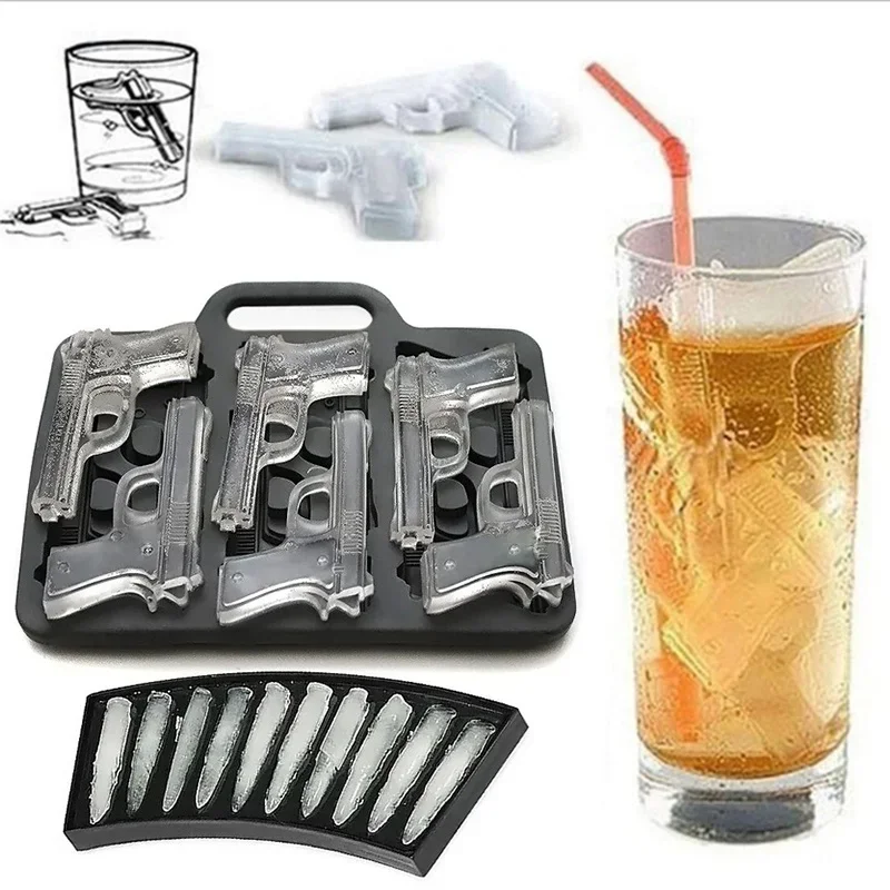Bullet Ice Block Mold Bar DIY Ice Block Checker Pistol Shaped Ice Block Mold Ice Block Storage Box
