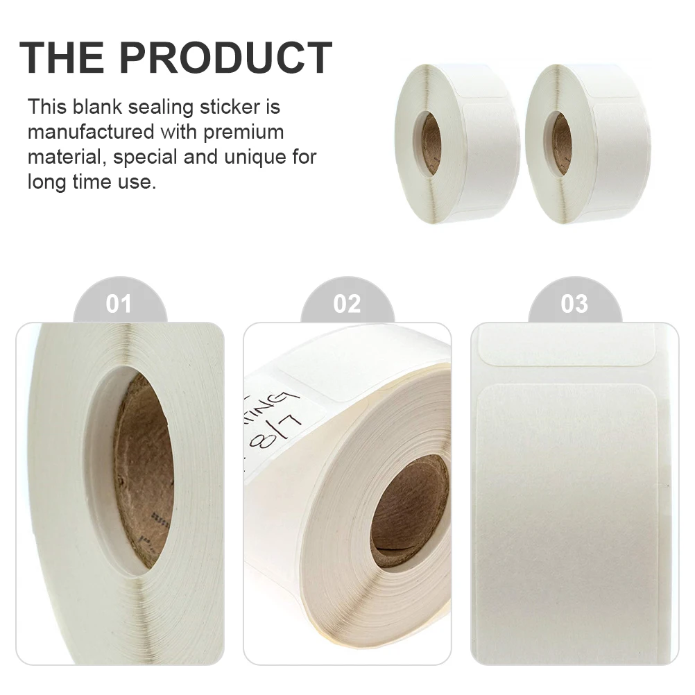 

2 Rolls Self adhesive Stickers Sealing Labels Blank Rectangle DIY for Files Folders ganization Teaching Learning Household