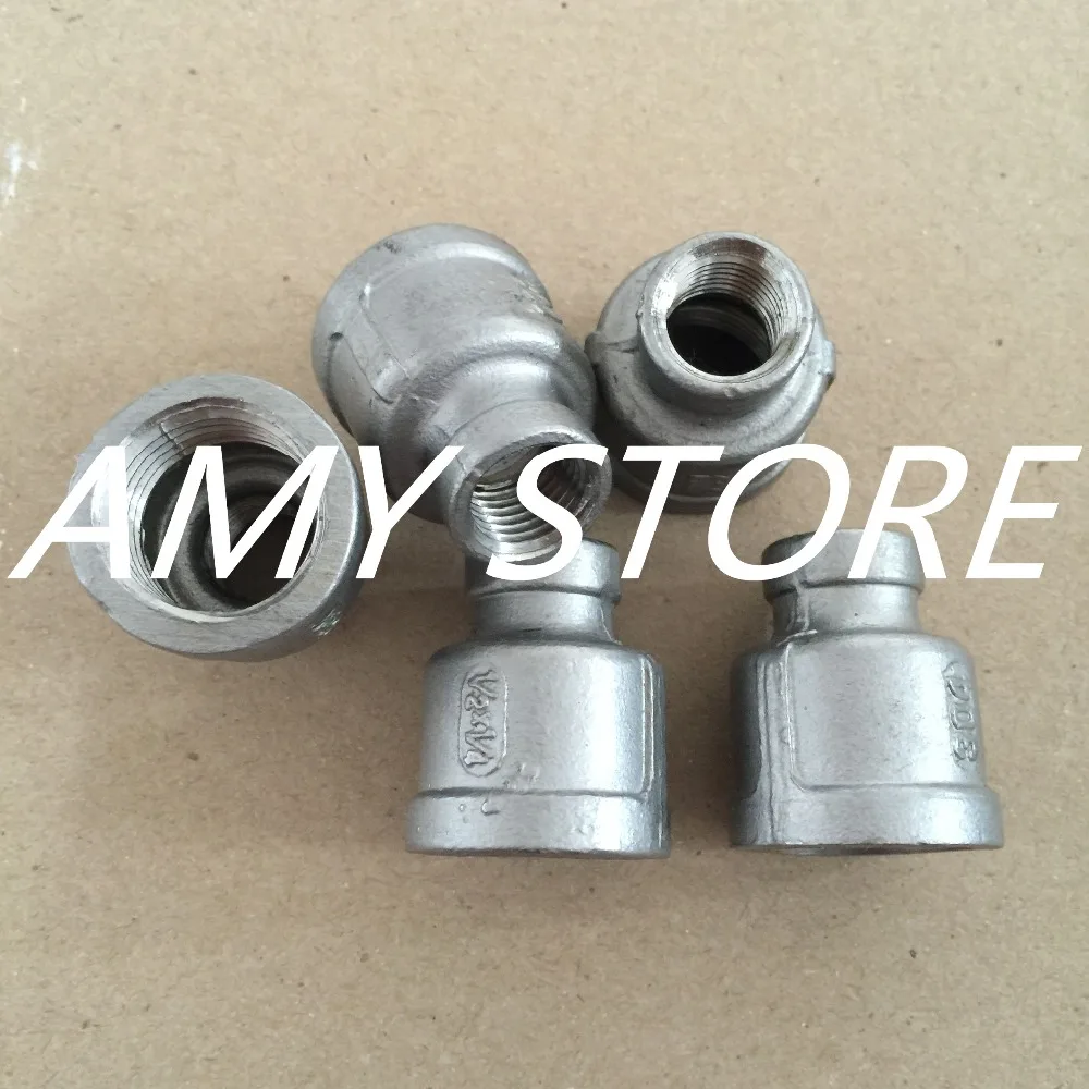 

5PCS 1/2"x1/4"Female Nipple Threaded Reducer Pipe Fitting Stainless Steel 304 BSP