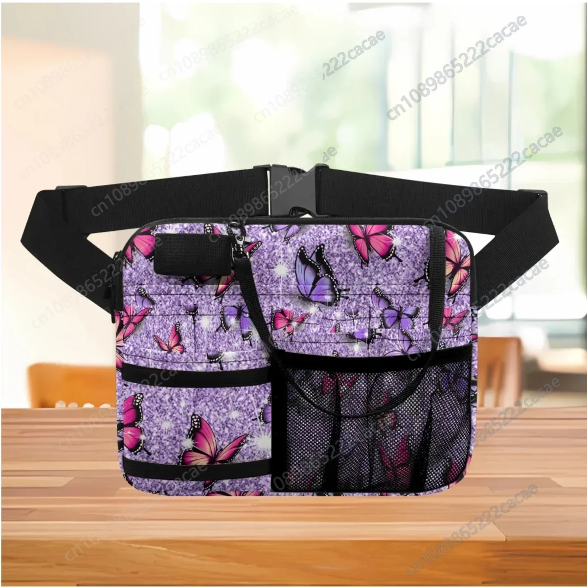 Colorful Butterfly Luxury Designer Ladies Waist Bag Portable Adjustable Strap Hospital Work Practical Belt Bags Nurse Fanny Pack