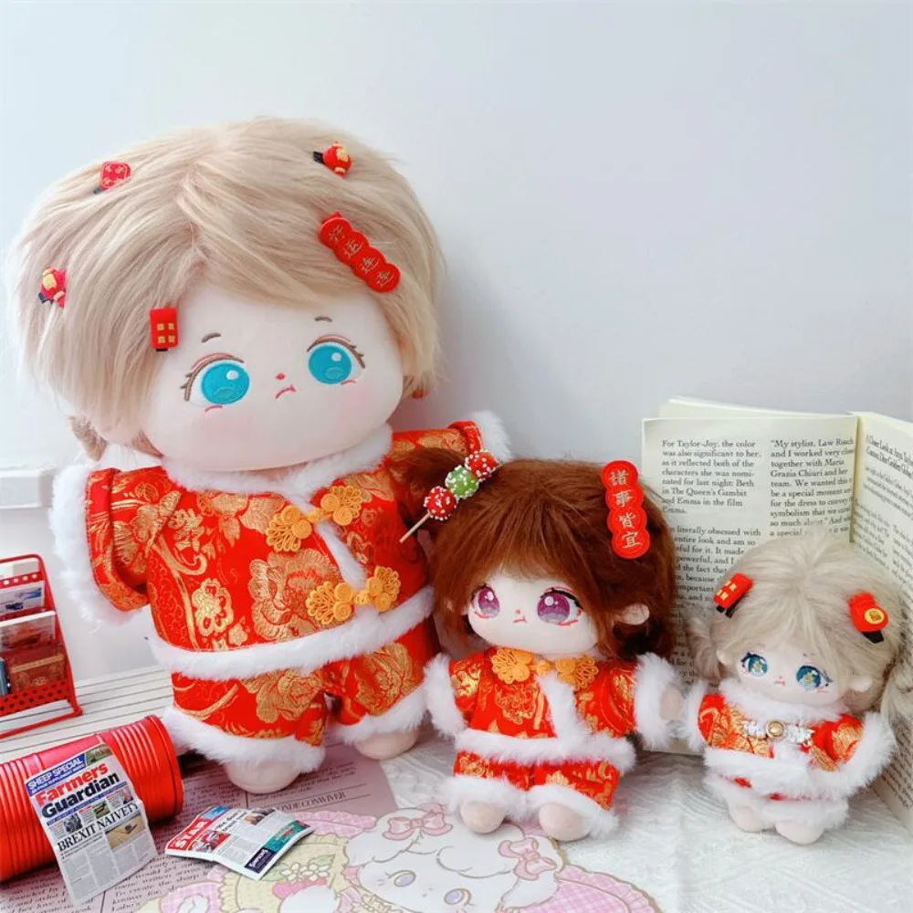 

China Tang Costume Cotton Doll Clothes Dress Up New Year Star Doll Red Clothes Red Lucky Cotton Doll Tang Suit Doll Accessories