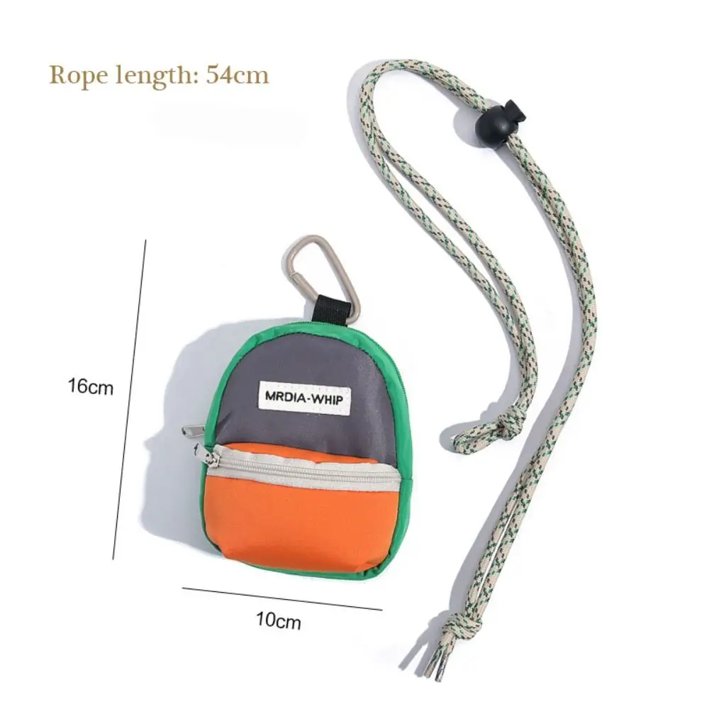 New Neck Hanging Coin Purse Contrasting Color Earphone Storage Bag Mini Wallet Polyester Anti-theft Small Key Bag