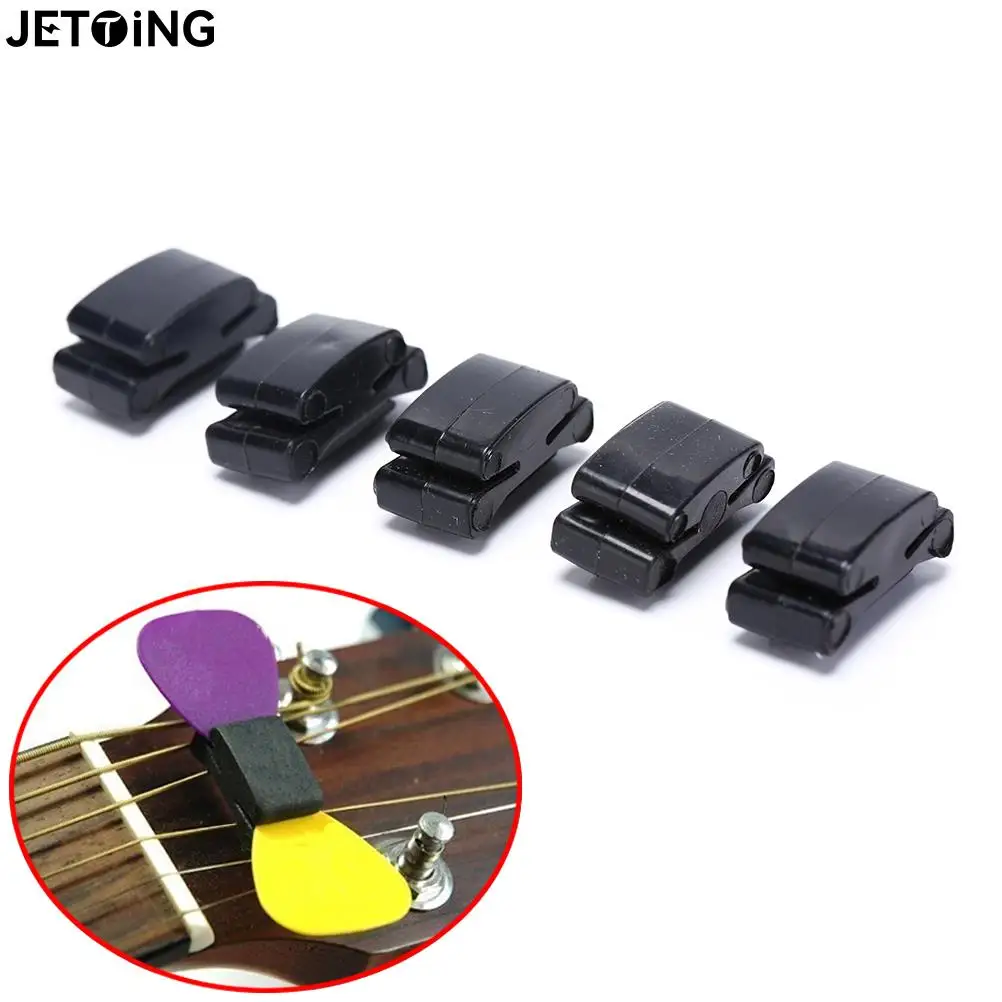 5 Pcs Black Rubber Guitar Pick Holder Fix On Headstock For Guitar Bass Ukulele