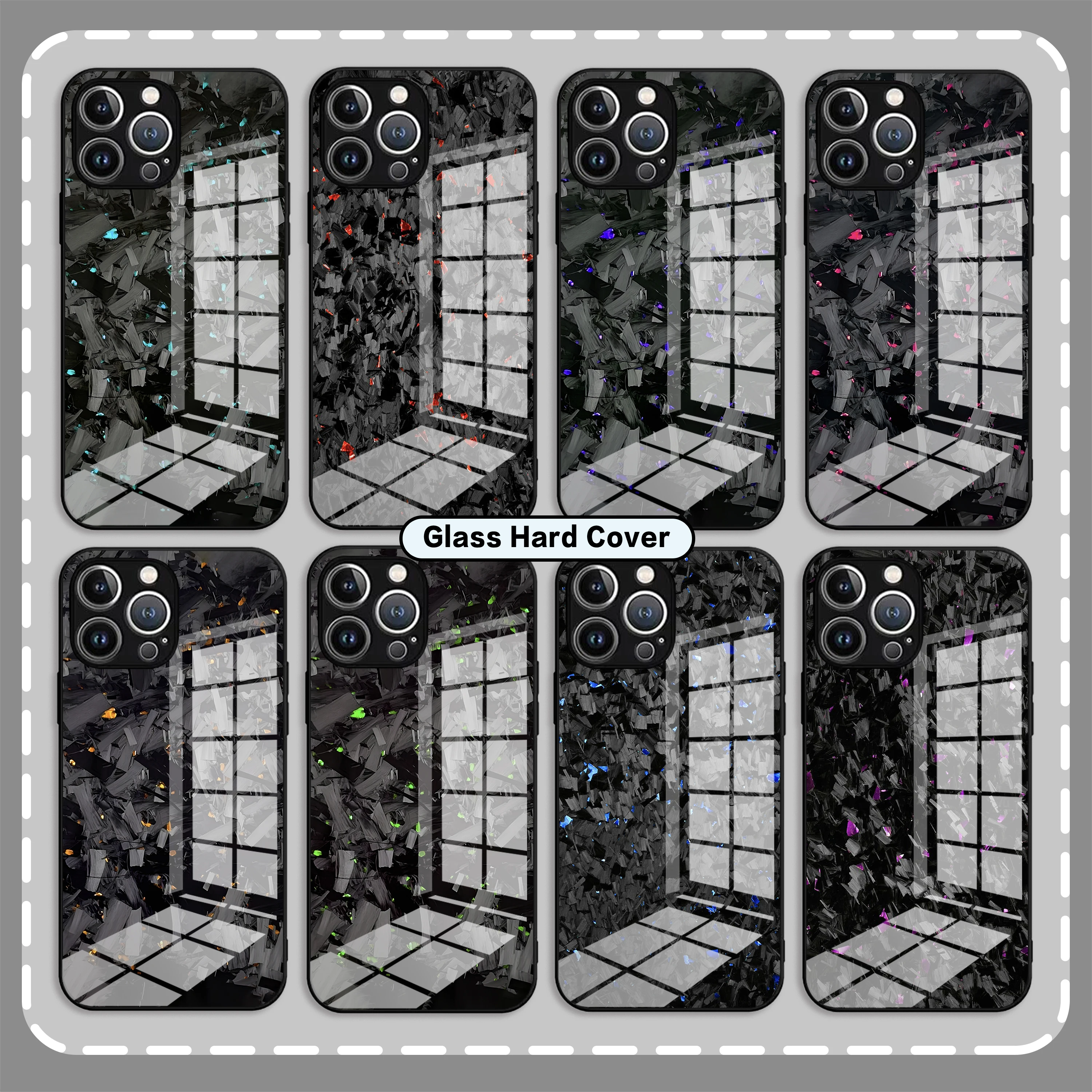 New Forged Carbon Fiber Picture Glass Phone Case for Samsung A26 A36 A56 A16 A06 A55 A35 A14 A34 A54 A24 A25 A34 A54 A24 4G 5G