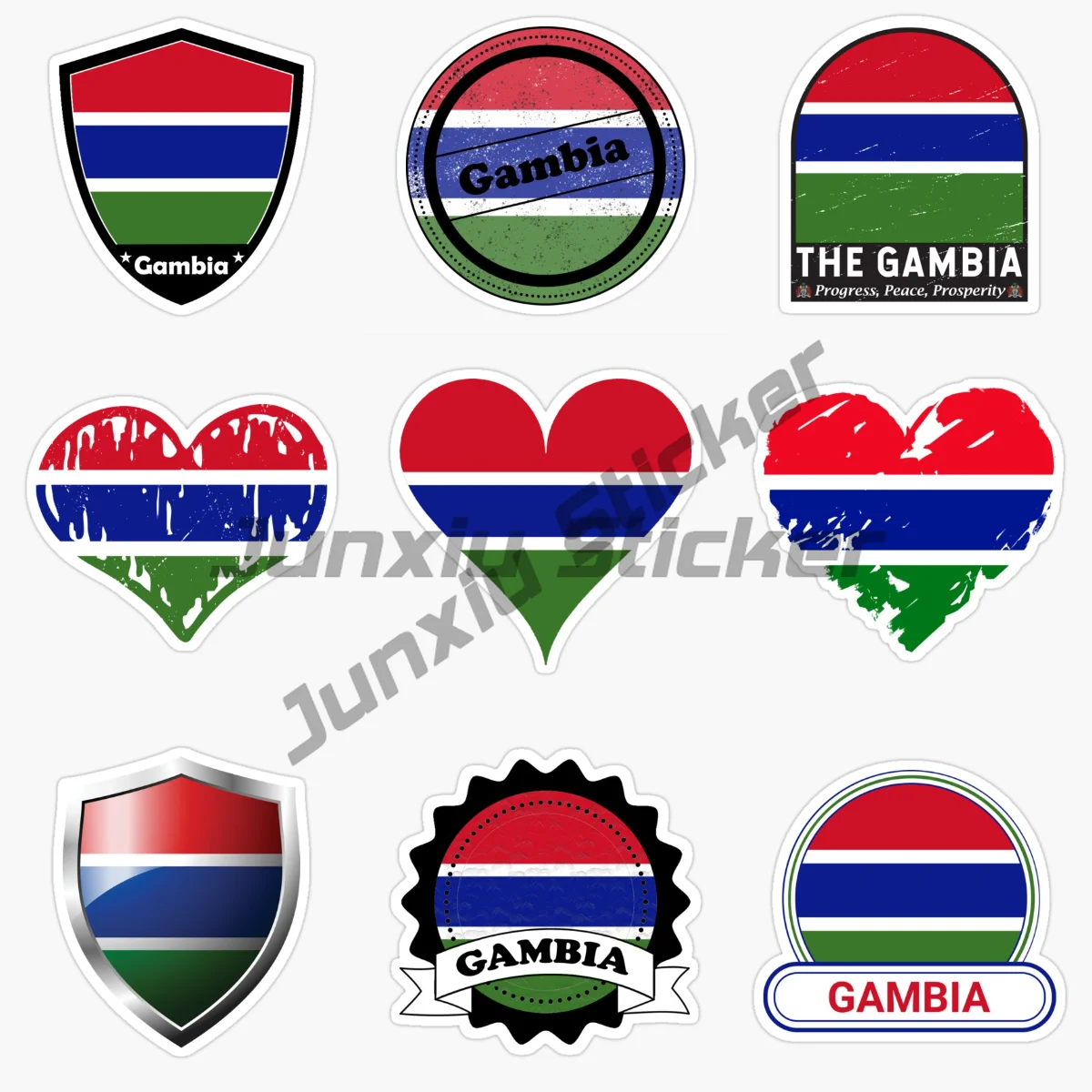

GAMBIA National Flag and Emblem Car Sticker Vinyl Self-adhesive Stickers Applique