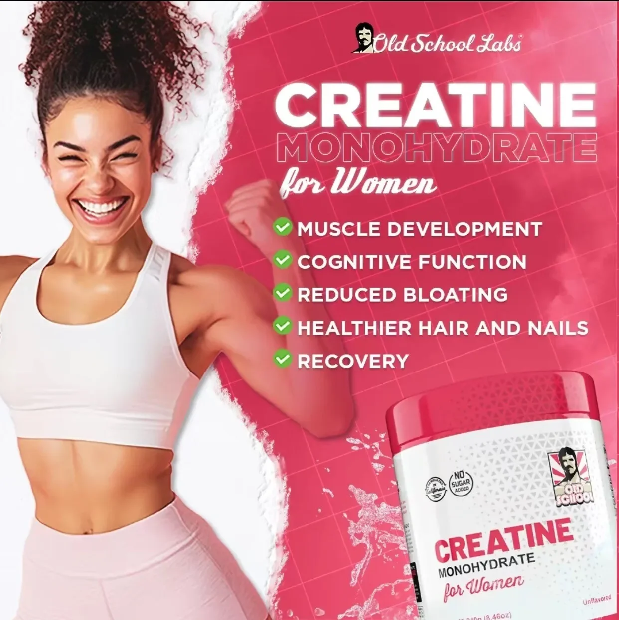 

Creatine Monohydrate for Women - Balances Hormones, Supports Lean Muscle and Recovery, Energy and Endurance