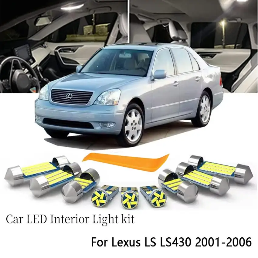 19Pcs For Lexus LS430 2001 2002 2003 2004 2005 2006 Canbus Car LED Interior Lights Lamp Indoor Plate Bulb Kit Car Accessories