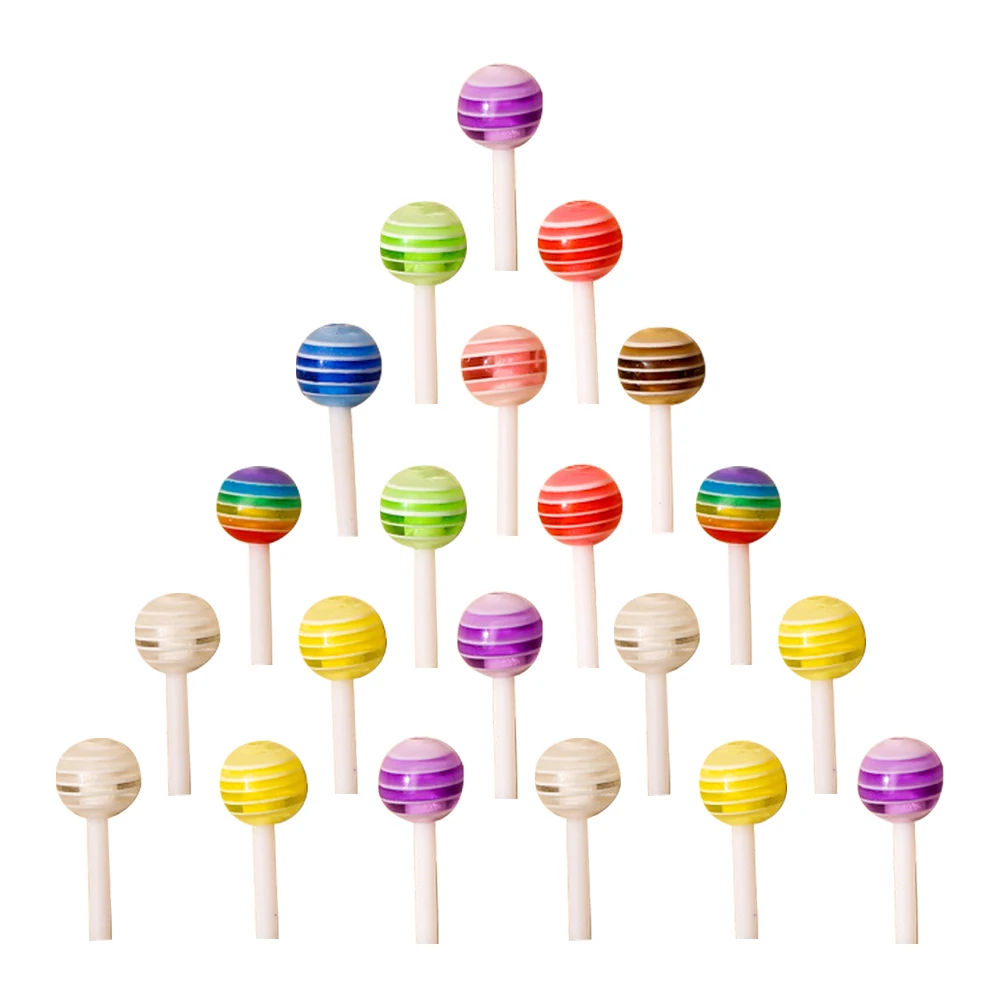 

100Pcs Lollipop Nail Charm Bright Color Creative 3D Manicure Charms DIY Nail Art Ornaments for Party Prom New Year