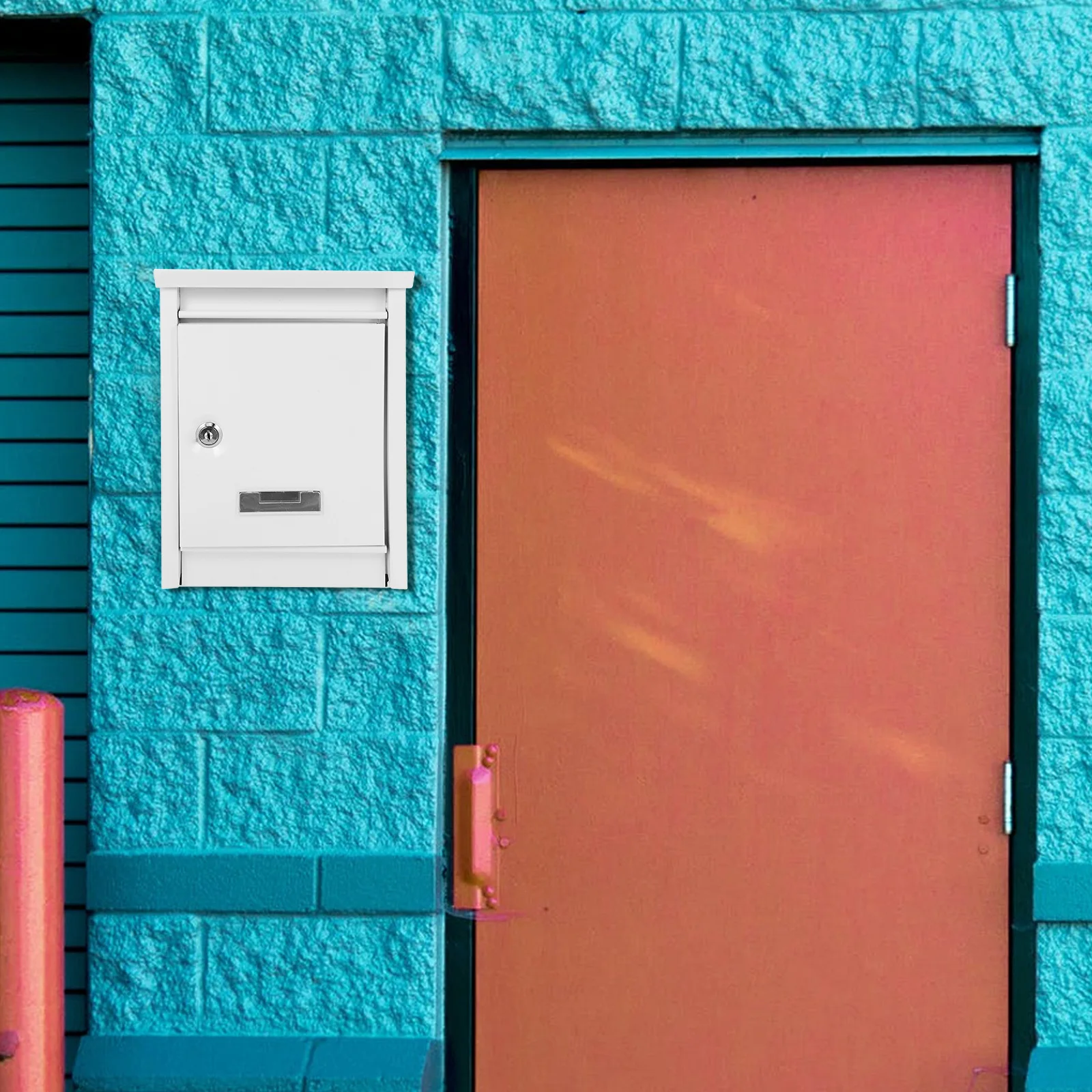 

European Villa Mailbox Lockable Metal Waterproof Wall Mounted Large Capacity Secure Lock Black Finish Home Exterior Decor