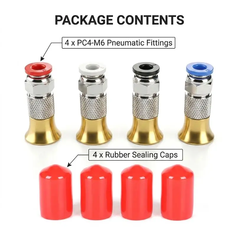 3D Printer Filament Dryer Box Accessories PC4-M6: 1/4Sets Pneumatic Straight Connector Feed Fitting Coupler