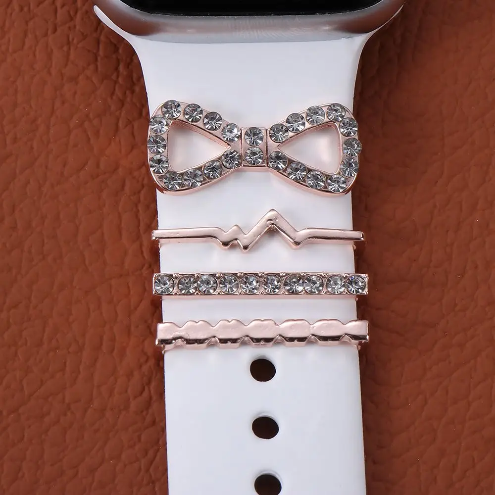 Broche cinta acessórios diamante relógio banda ornamento pulseira encantos anel decorativo para apple watch band para apple watch band