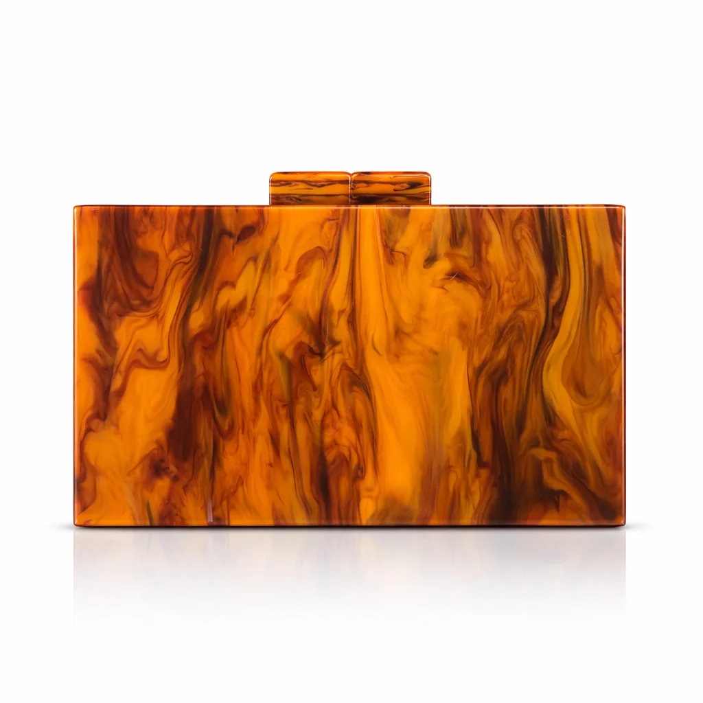 Acrylic Marble Pattern Women's Handbag Casual Square Box Bag Girl Purse Clutch Fashionable Design Geometric Clutch Bag - view 5