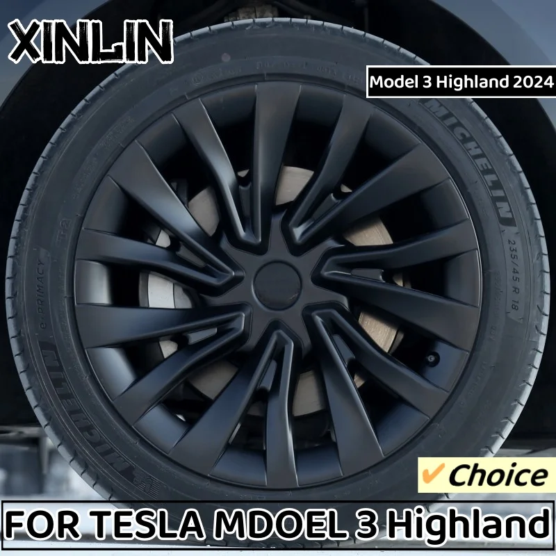 

4PCS 18-Inch Wheel Cover For Tesla Model 3 Highland 2024 Hub Caps Performance Replacement Wheel Cap Full Rim Cover Accessories