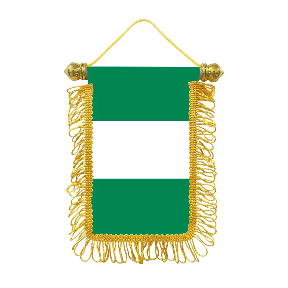 Nigerial small hangicng flag 10x15cm triangular flag car decoration hanging flag double-sided pattern with suction cup