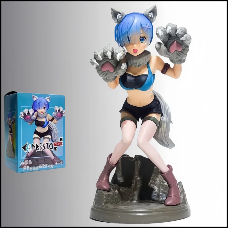 

New In Stocck Original Bandai 18cm Re:Life In A Different World From Zero Anime Figures Rem Figures Pvc Statue Model Gifts Toys