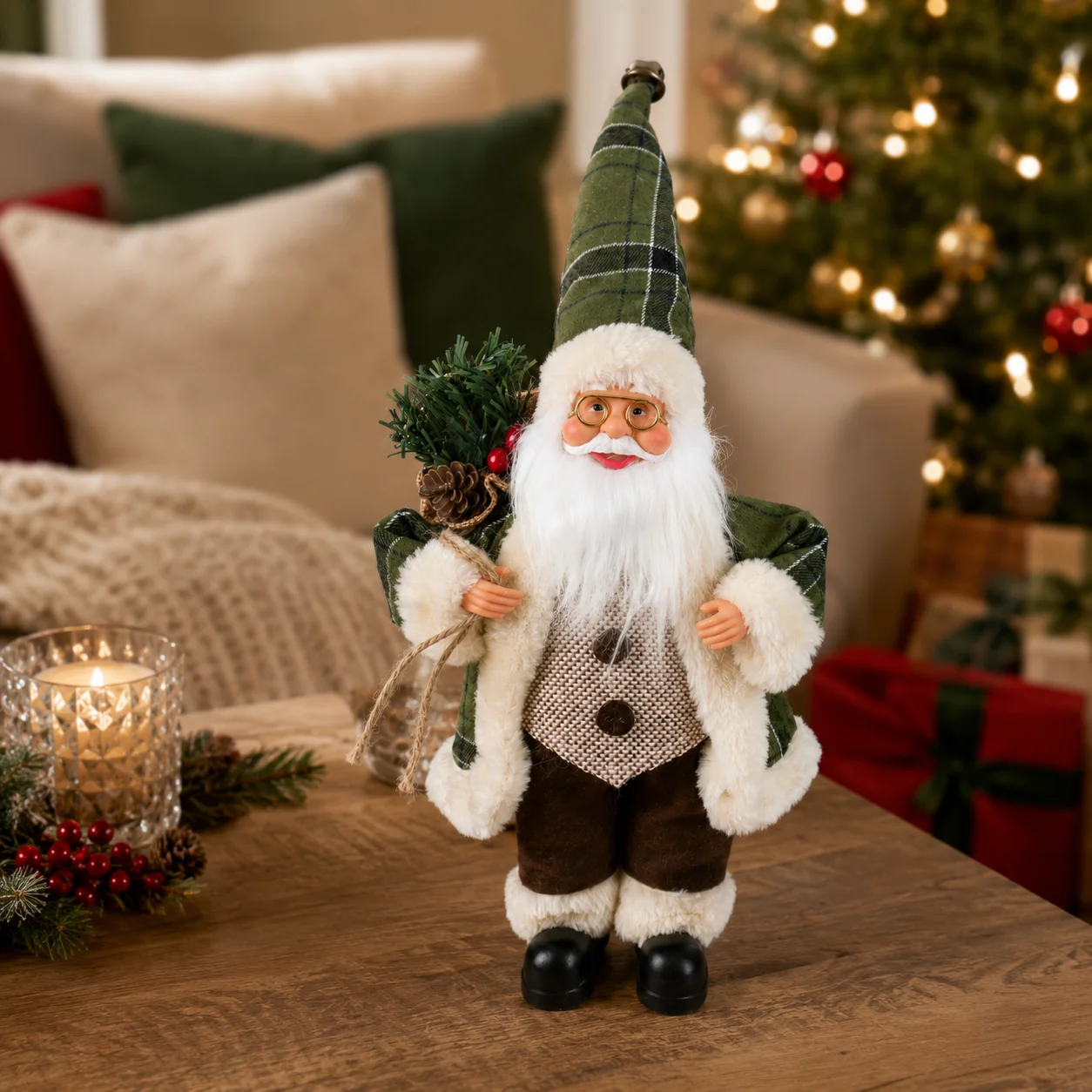 30cm Plaid Santa Claus Figurin - đánh giá và giá Home Textiles List