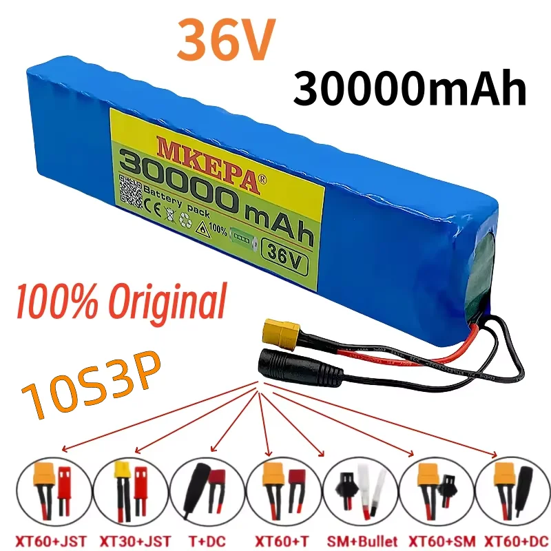 10S3P 36V 30000mAh 100% Brand New Lithium-Ion Rechargeable Battery Suitable for Electric Products Such as Scooters Battery