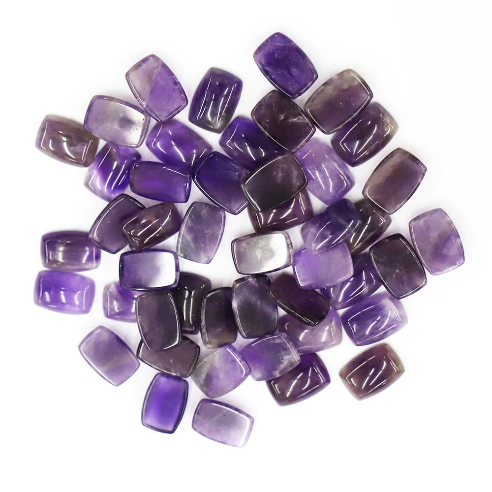 

Free Shipping 10*14MM Natural Amethyst Rectangle Cabochon Inset Decoration Holeless Jewelry Ring Accessories Wholesale 20Pcs/Lot